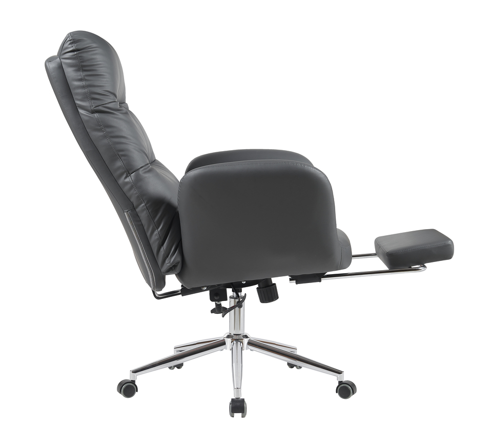 Фото №5  Кресло Кресло руководителя TopChairs Solid с оттоманкой серый