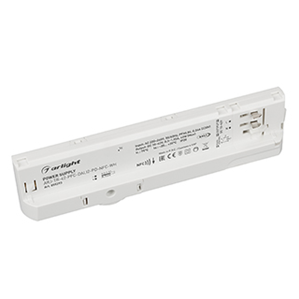 Фото №1  Arlight Блок питания для трековых систем ARJ-TR-42-PFC-DALI2-PD-NFC-WH (42W, 10-42V, 0.3-1.05 A, 4TR) ( IP20 Пластик, 5 лет)