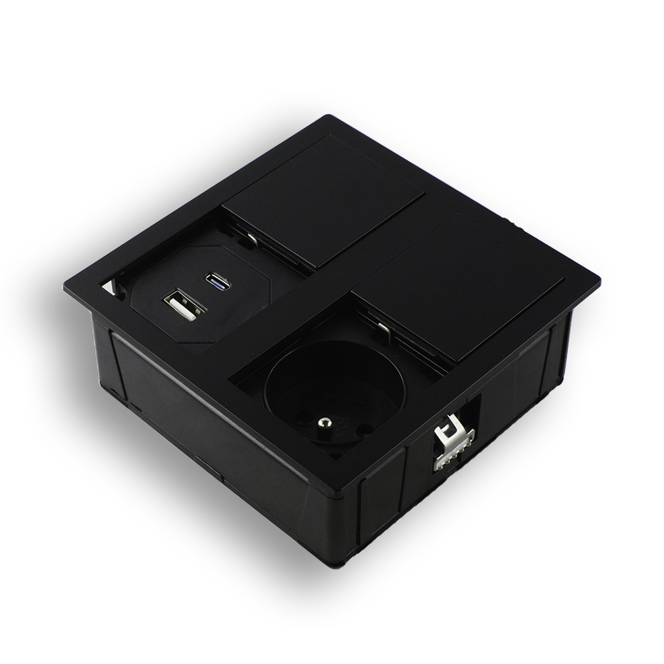 Фото №1  ASA Розетка VERSAHIT USB, врезная, чёрный