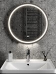 Превью фото №20  Watersense Зеркало Lina Supernova Black D60, LED подсветка, сенсор, антипар T20122