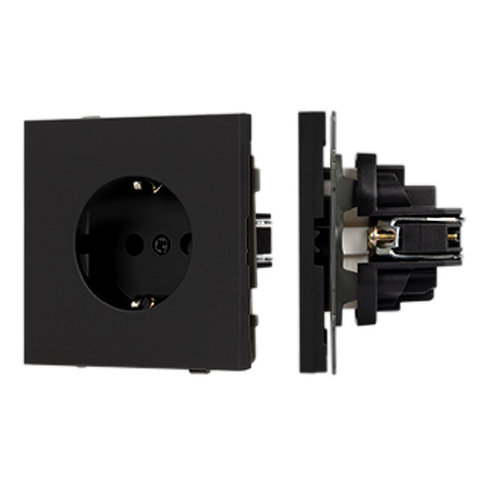 Фото №1  Розетка Arlight Механизм электрической розетки SCT-TENDO-MEU1-SFPL-BK (230V, 16A) ( Матовый черный)