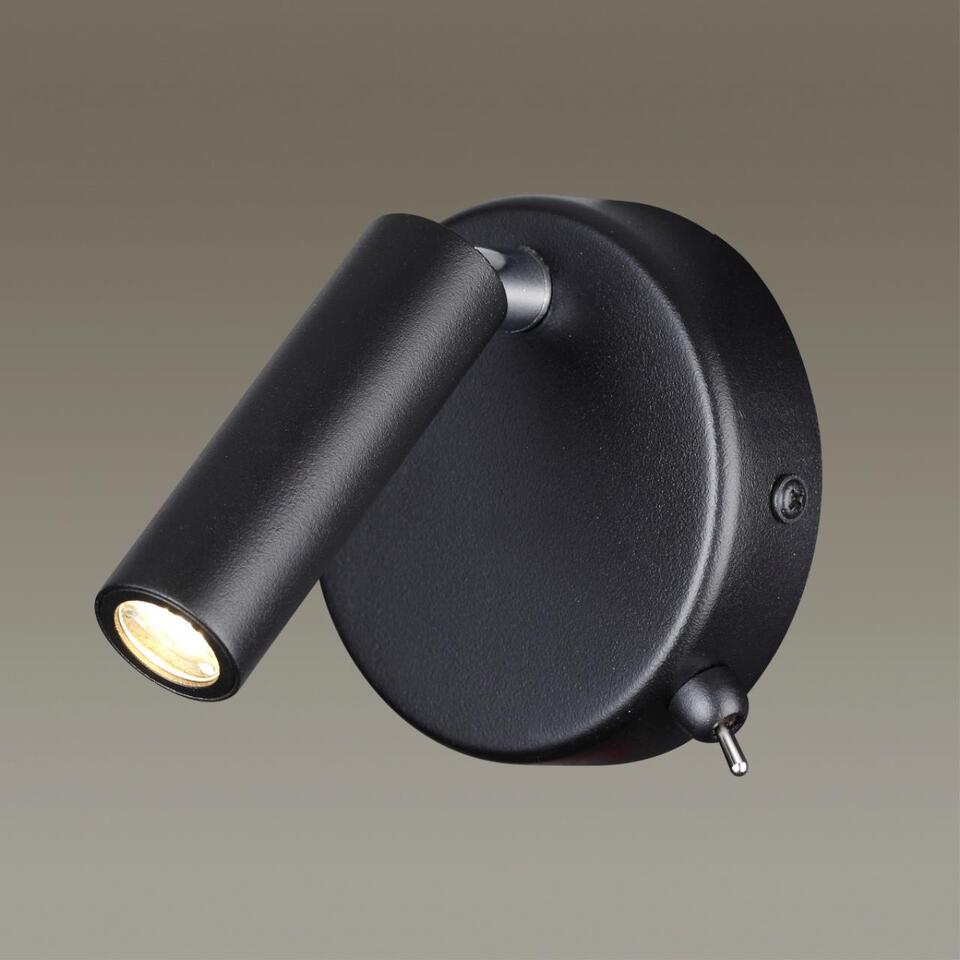 Фото №3  LUMION 5220/3WL LEDIO LN22 000 черный Бра с выкл. LED 3W 3000K 330Лм  220V CHASE