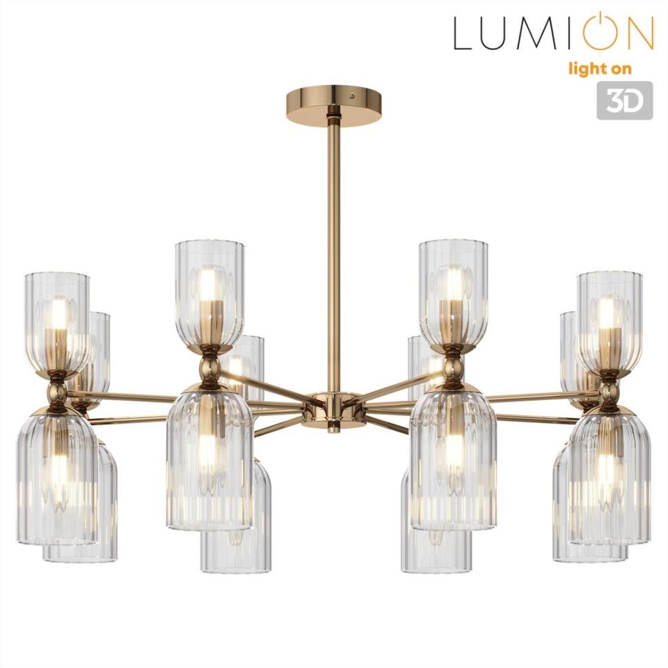 Фото №7  Люстра LUMION 6586/16 MODERNI LN26 132 золото/прозрачный, металл/стекло Люстра подвесная E14 16*40W 220V KASSIA