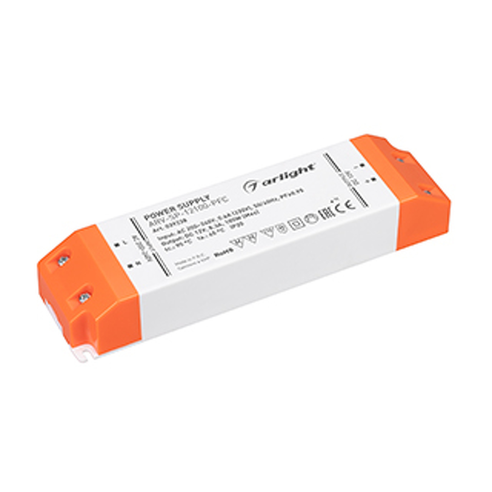 Фото №1  Arlight Блок питания ARV-SP-12100-PFC (12V, 8.3A, 100W) ( IP20 Пластик, 5 лет)