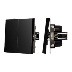 Фото Arlight Механизм выключателя двухклавишный непроходной SWT-TENDO-MK02-PL-BK (230V, 10A) ( Черный)
