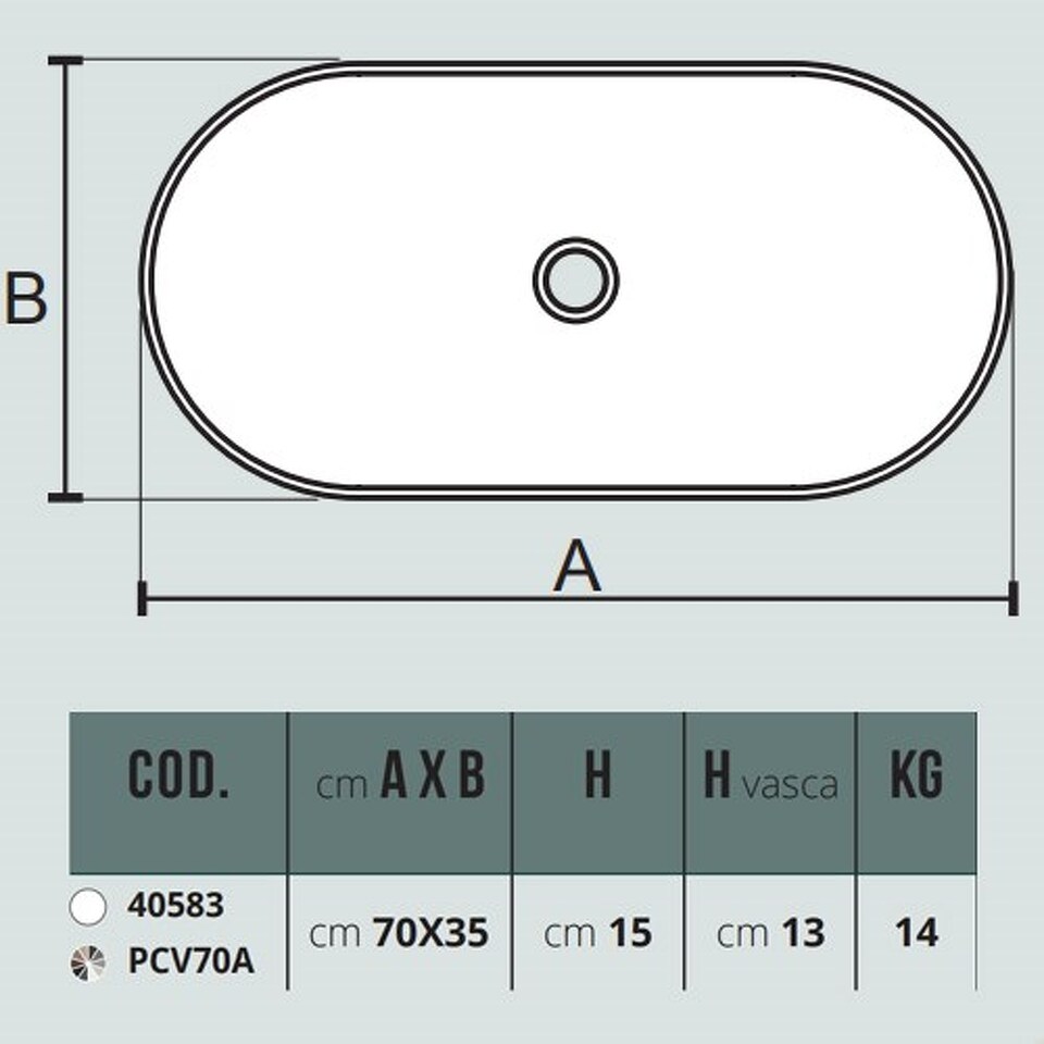 Фото №8  Раковина 40583 / PCV70A Althea Cover раковина накладная 70x35  Матовый белый Plus-Ton®