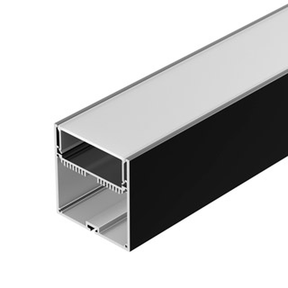 Фото №1  Arlight Профиль с экраном SL-LINE-7477-2500 BLACK+OPAL ( Алюминий)