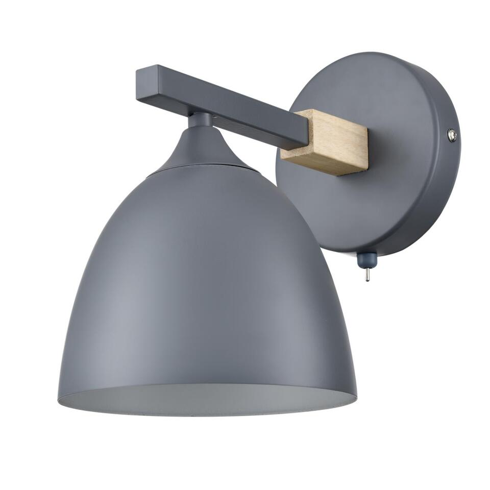 Фото №7  LUMION 8096/1W MODERNI LN26 339 серый/серый металл, дерево/металл Бра Е27 1*60W 220V COLANGE