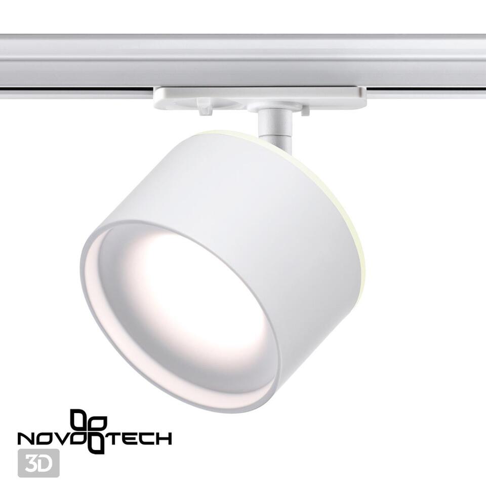 Фото №7  NOVOTECH 358973 PORT NT22 222 белый Светильник трековый однофазный трехжильный с переключ. цв. температуры IP20 LED 3000К\4000К\6000К 12W вниз + 3W вверх 110-2