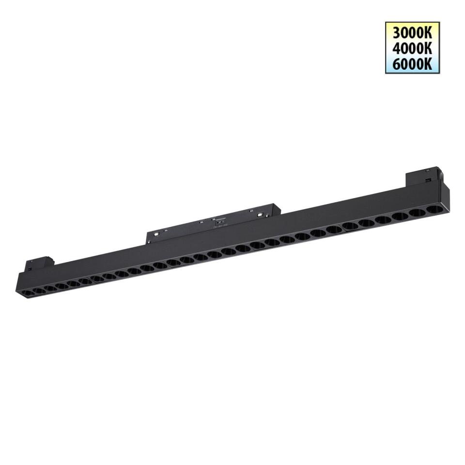 Фото №6  NOVOTECH 359625 SHINO NT25 000 черный Трековый светильник для низков. шинопровода с переключ. цв. темпер. IP20 LED 3000К\4000К\6000К 30W 48V FLUM