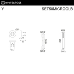 Превью фото №2  Душевой гарнитур точечный WHITECROSS SET50MICROGLB (брашированное золото)