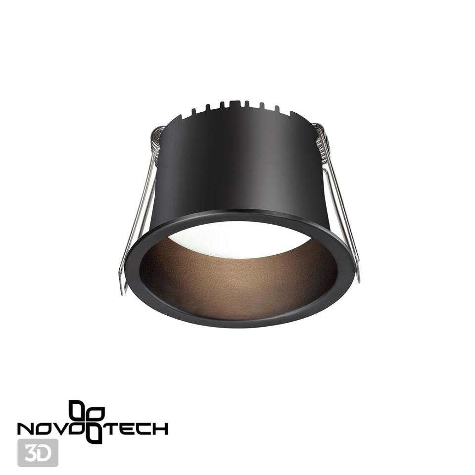 Фото №6  NOVOTECH 359233 SPOT NT23 472 черный Светильник встраиваемый светодиодный IP20 LED 6W 220V 360Лм 3000К TRAN