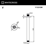 Превью фото №2  Кронштейн душевой потолочный WHITECROSS Y1321GM (оружейная сталь)