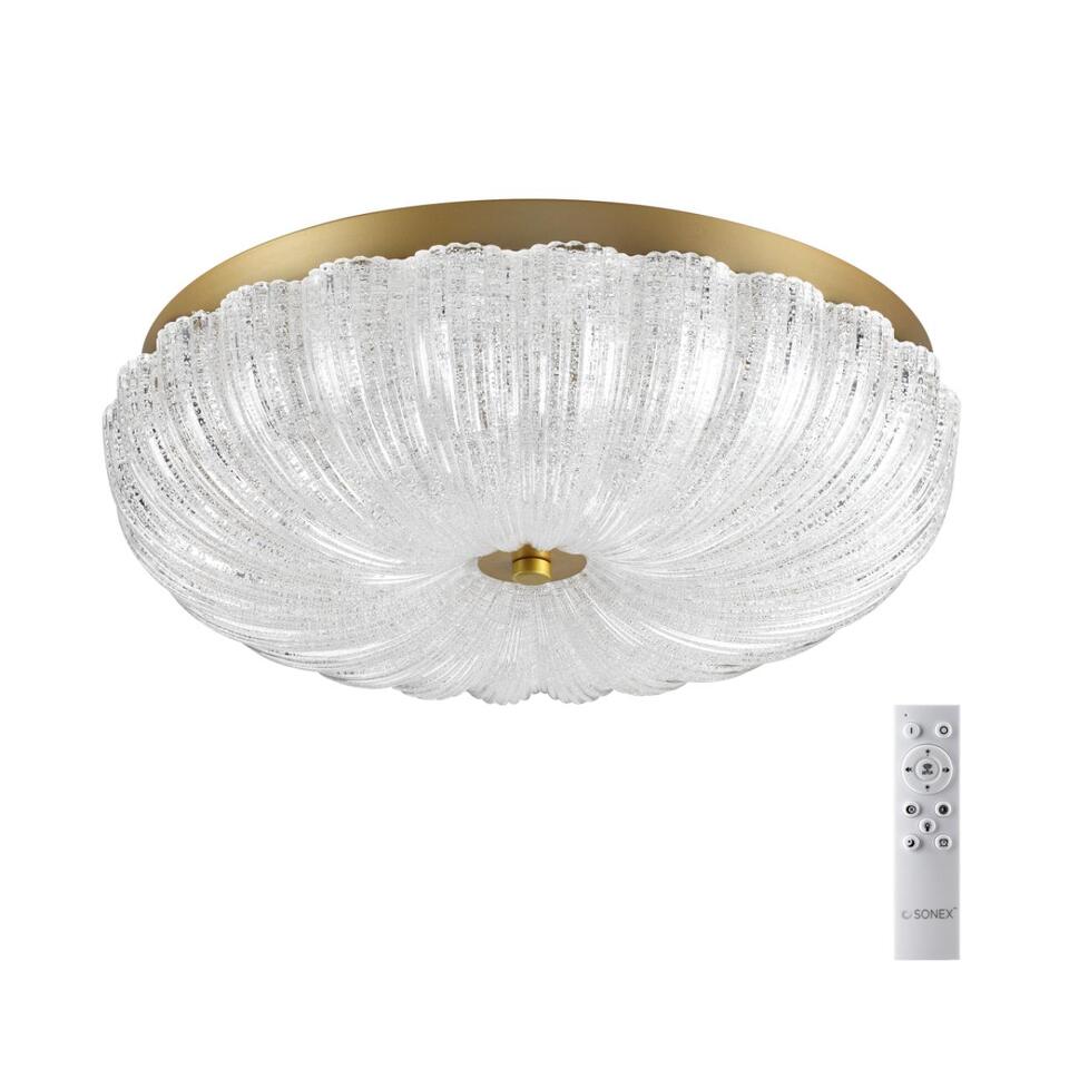 Фото №11  SONEX 7719/48L PIKO LED SN 567 Светильник металл/стекло/прозрачный/золотой LED 48Вт 3000-6500K D400 IP20 пульт ДУ TESORO