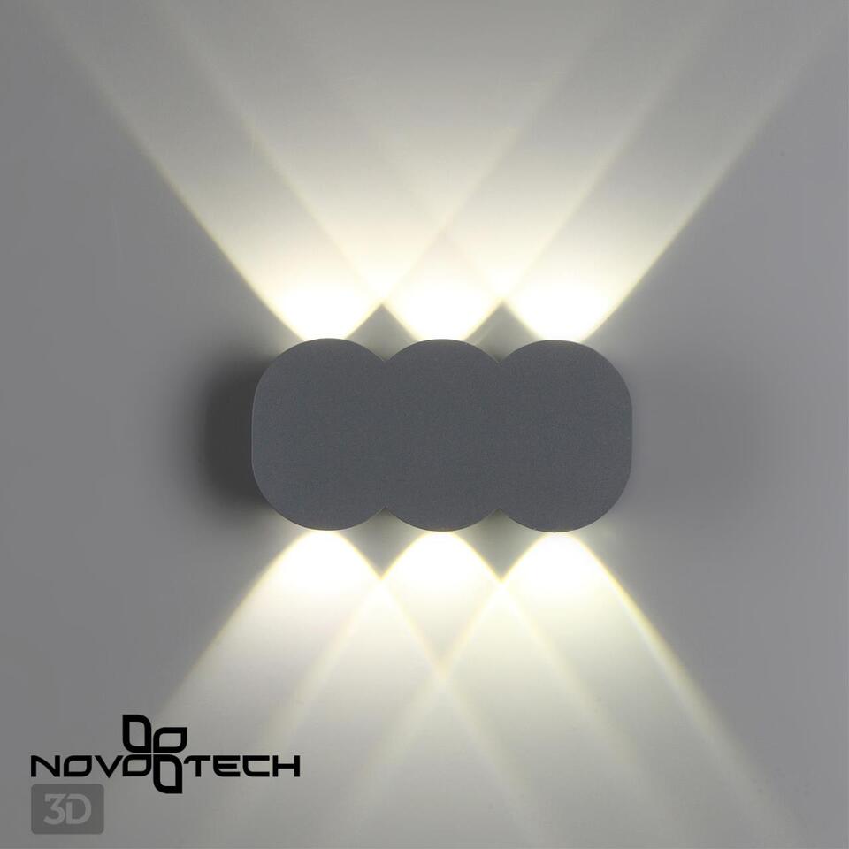 Фото №4  NOVOTECH 358560 STREET NT21 734 темно-серый Ландшафтный настенный светильник IP54 LED 4000K 6W 85-265V CALLE