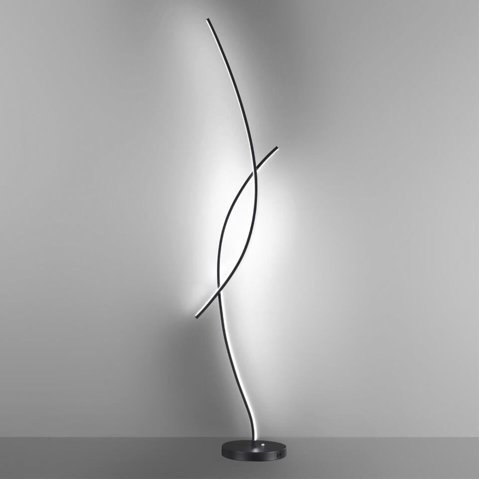 Фото №4  Торшер LUMION 5693/24FL LEDIO LN26 470 чёрный Торшер с ПДУ LED 24W 3000-6000K 220V NYX