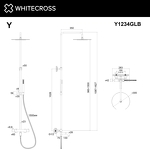 Превью фото №3  Термостатическая система для ванны наружного монтажа WHITECROSS Y Y1234GLB (брашированное золото)