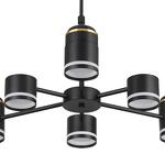 Превью фото №4  Люстра LUMION 8234/6C COMFI LN25 000 черный, металл/акрил Люстра потолочная GX53 LED 6*10W + LED-проектор 3*5W 2700К 220V VIRSAVA