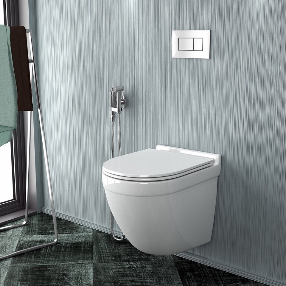 Фото №12  Унитаз Watersense Унитаз подвесной Iva безободковый, сиденье Дюропласт микролифт T40601