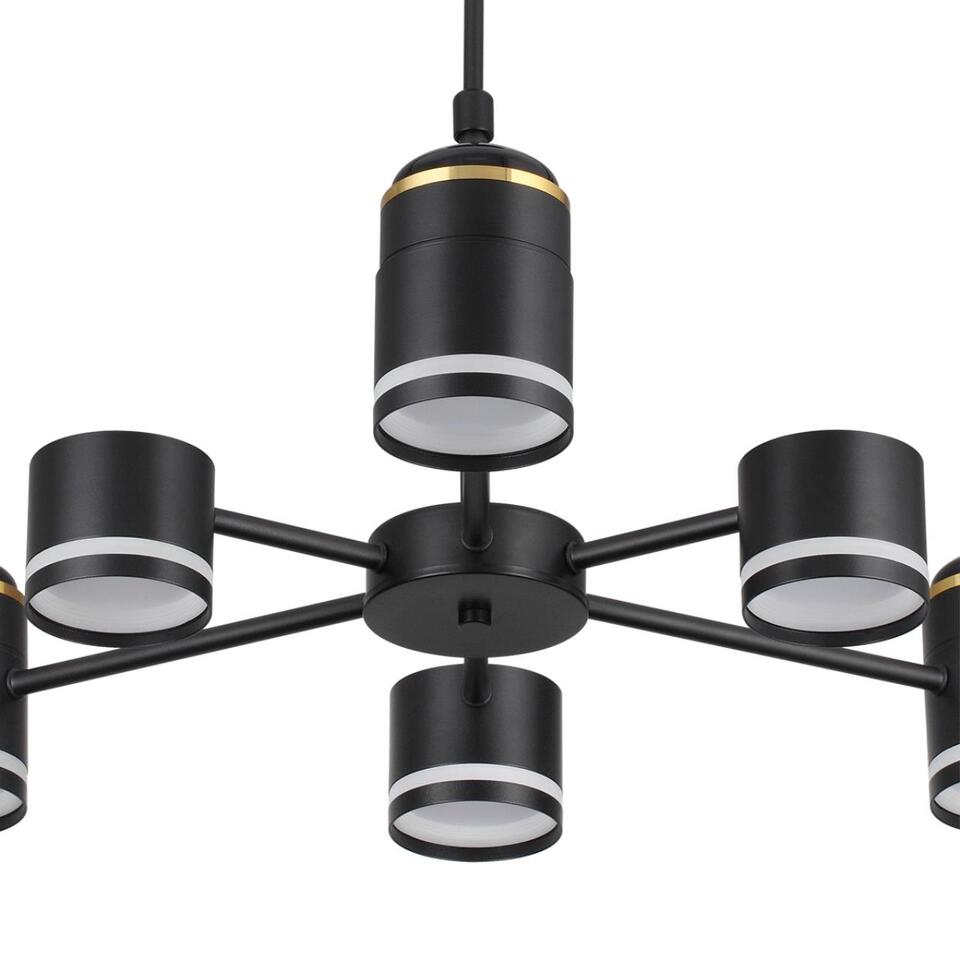 Фото №12  Люстра LUMION 8234/6C COMFI LN25 000 черный, металл/акрил Люстра потолочная GX53 LED 6*10W + LED-проектор 3*5W 2700К 220V VIRSAVA