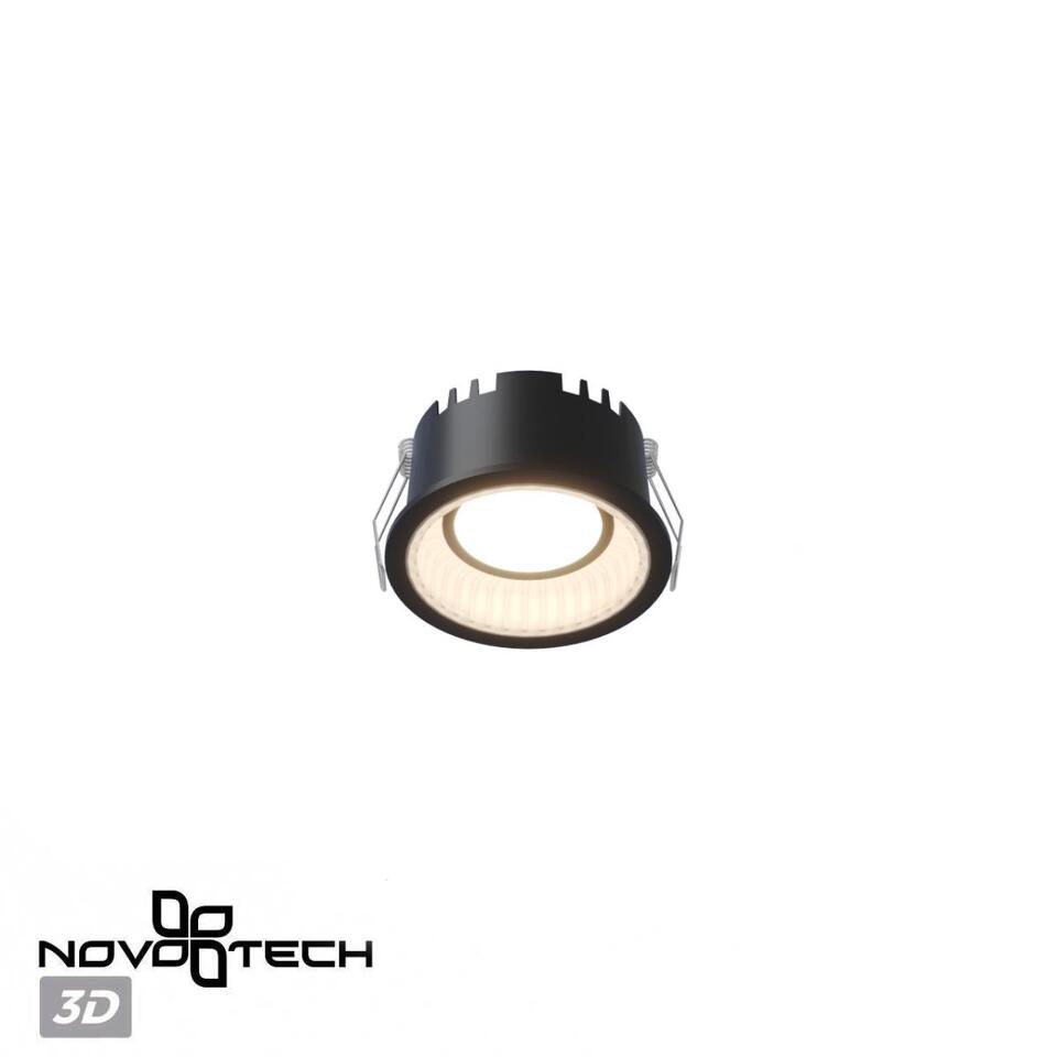 Фото №8  NOVOTECH 359876 WIR NT26 000 черный Светильник встраиваемый с переключателем цв. температуры IP20 LED 12W 100-265V 3000К/4000К/6000К CLARTE
