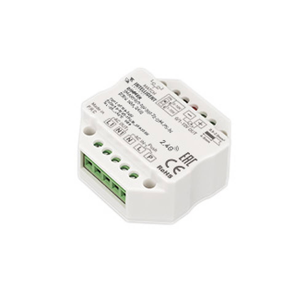 Фото №1  IARL INTELLIGENT ARLIGHT Диммер SMART-0/1-10V-301-72-DIM-PS-IN (230V, 1x3A, 2.4G) ( IP20 Пластик, 5 лет)