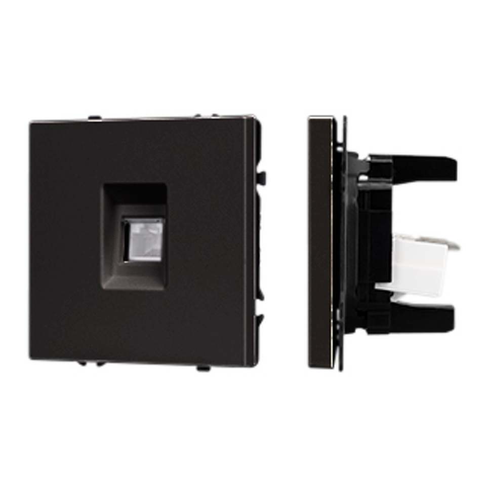 Фото №1  Розетка Arlight Механизм компьютерной розетки SCT-NOBE-MPC1-SFPL-BK (RJ-45, CAT6) ( Черный оникс)