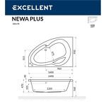 Превью фото №3  Ванна EXCELLENT Newa 160x95 (левая) "NANO" (хром)