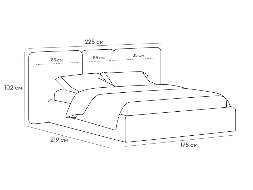 Фото №7  Кровать OGOGOHOME Кровать Atessa с подъемным механизмом