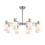Превью фото №6  Люстра LUMION 8099/8C COMFI LN26 105 никель/белый металл/стекло Люстра потолочная Е14 8*40W 220V MAVE