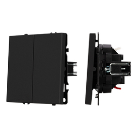 Фото Arlight Механизм выключателя двухклавишный проходной SWT-NOBE-MKP2-SFPL-BK (230V, 10A) ( Черный оникс)