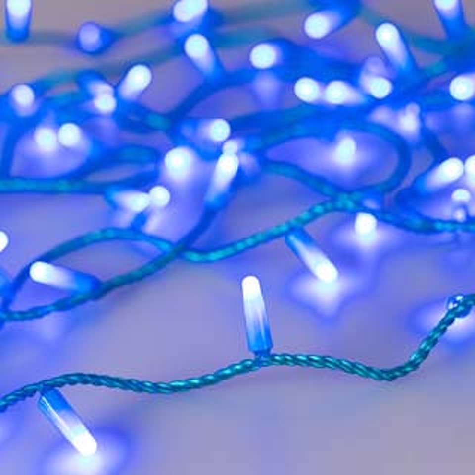 Фото №1  Ardecoled Светодиодная гирлянда ARD-STRING-CLASSIC-10000-BLUE-100LED-MILK-STD Blue (230V, 7W) ( IP65)