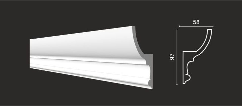 Фото №3  Карниз Decor-dizayn DD507/Карниз с отражателем (97х58x2000мм)/10, шт