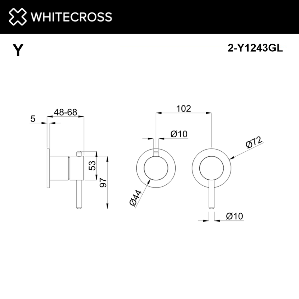 Фото №2  Внешняя часть смесителя на 3 потребителя WHITECROSS Y1243GL (золото)
