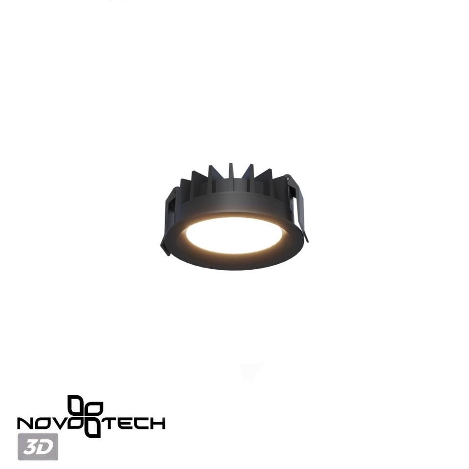 Фото №8  NOVOTECH 359845 WIR NT25 504 черный Светильник встраиваемый с переключателем цв. температуры IP44 LED 15W 220-240V 2700К\3200К\4000К FLUO