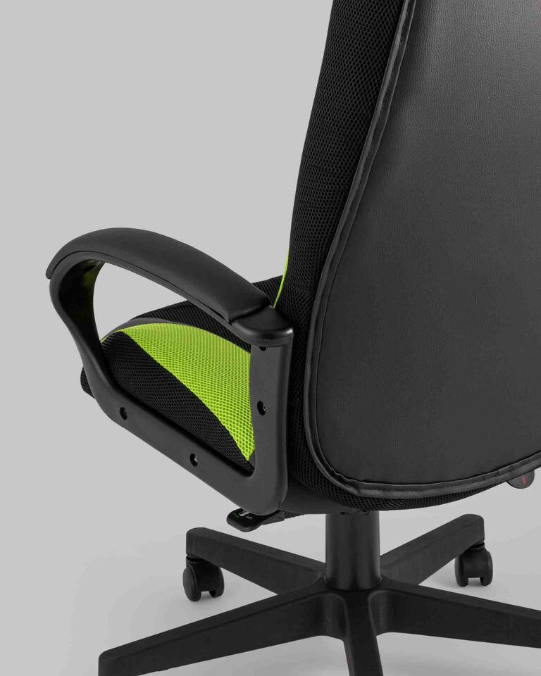 Фото №10  Кресло Кресло игровое TopChairs ST-CYBER 9 черный/зеленый