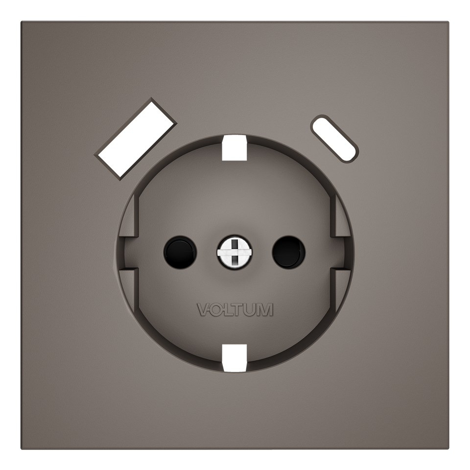 Фото №7  VOLTUM Накладка для розетки с заземлением и защитными шторками, с USB A+C, S70 (капучино)