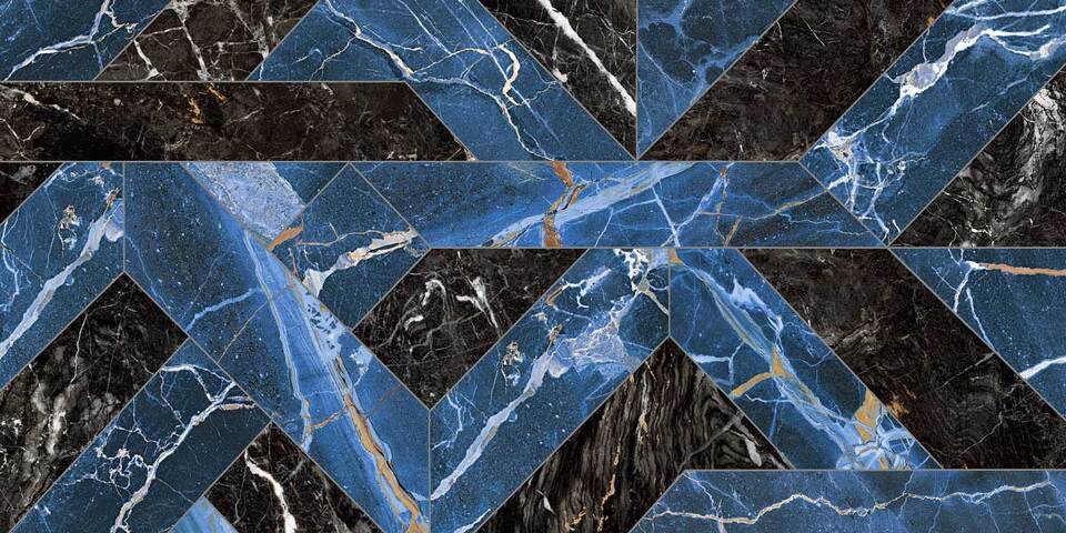 Фото №1  NAXOS Керамогранит RHAPSODY OUTLINE BLUE LEV RET 60X120