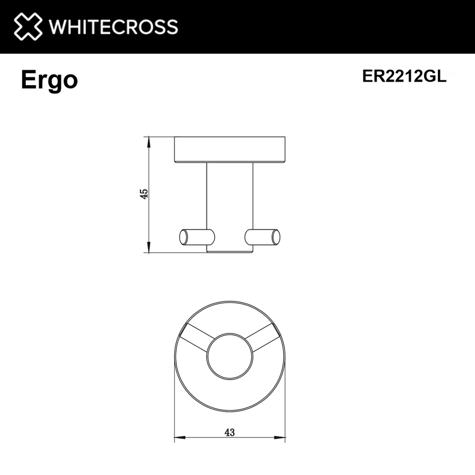 Фото №2  Крючок двойной WHITECROSS Ergo ER2212GL (золото)