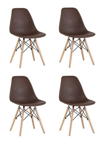 Фото Стул Eames Style DSW коричневый x4 (разборный каркас)