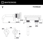 Превью фото №3  Смеситель для умывальника скрытого монтажа WHITECROSS Y Y1216GLB (брашированное золото)
