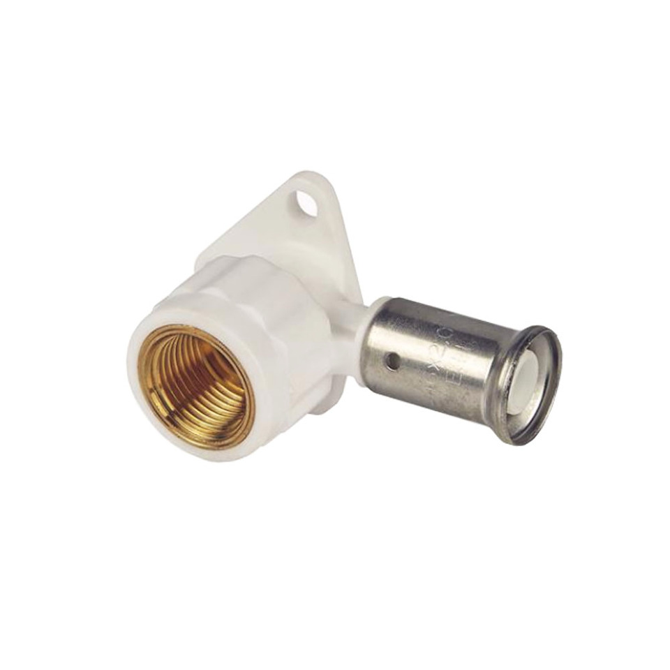 Фото №1  Водорозетка ВР укороченная, ПВДФ пресс (белая), 16x1/2" (40 мм), HENCO