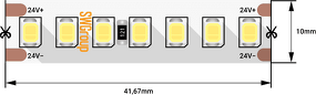 Фото SWG PRO Лента светодиодная SMD 2835, 168 LED/м, 17,3 Вт/м, 24В , IP20, Нейтральный белый