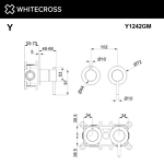 Превью фото №2  Смеситель скрытого монтажа на 2 потребителя WHITECROSS Y Y1242GM (оружейная сталь)