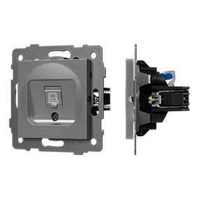 Фото Arlight Механизм компьютерной розетки SCT-MPC1-PL-GR-V (RJ-45, CAT6) ( -)