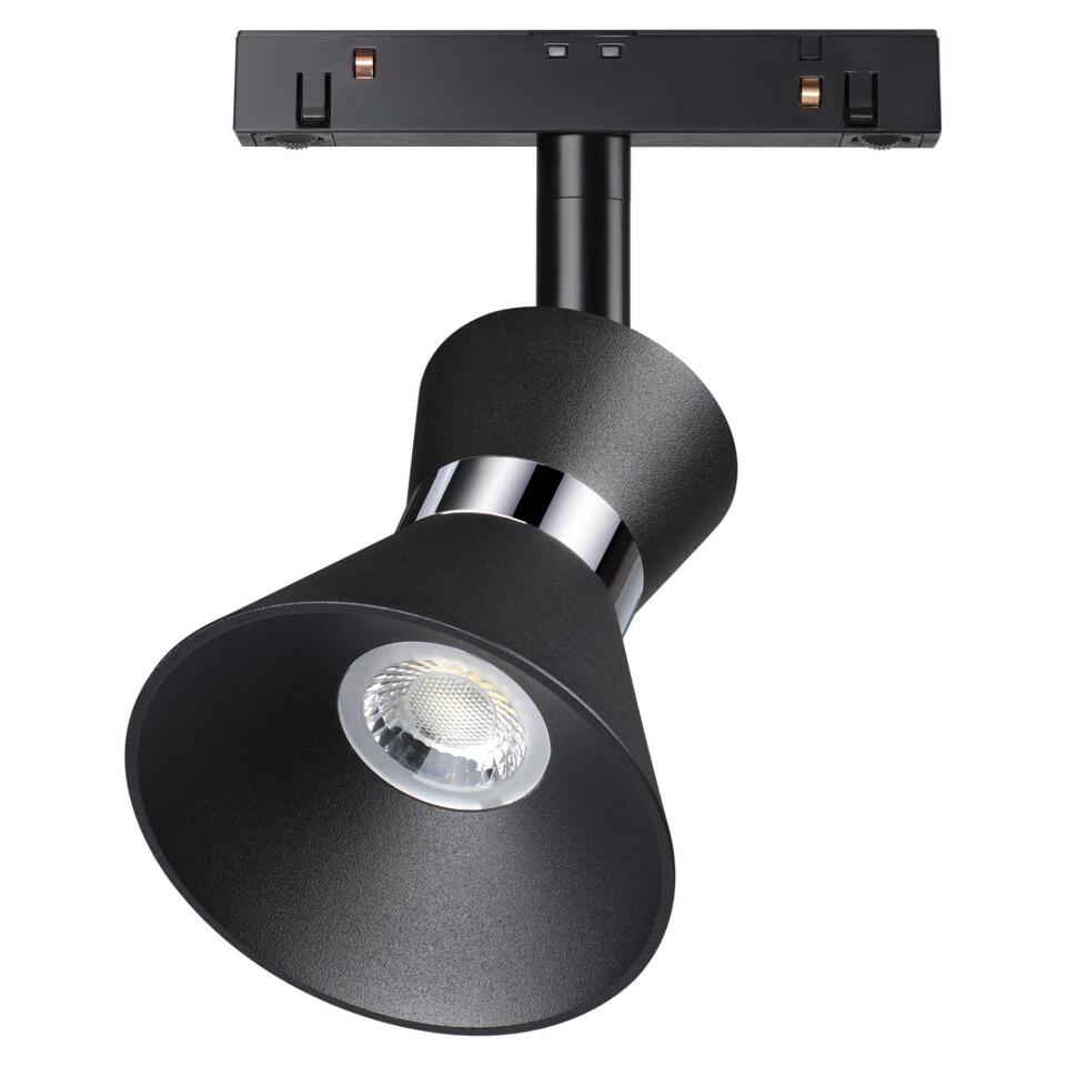 Фото №4  NOVOTECH 358400 SHINO NT20 054 черн/хром Трековый св-ник для низков.шинопровода IP20 LED 4000K 10W 48V FLUM