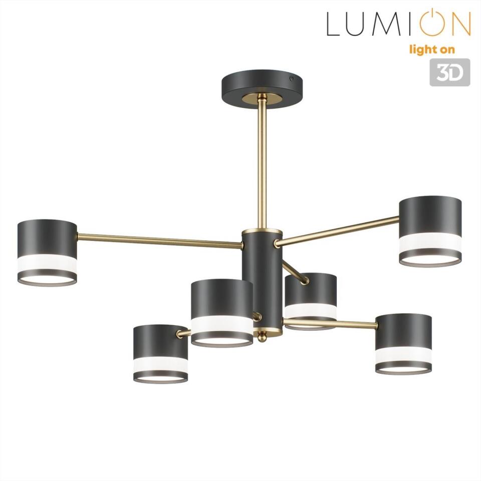 Фото №12  Люстра LUMION 8240/6C COMFI LN26 239 черный/латунь, металл/акрил Люстра потолочная LED GX53 6*7W 220V LANIKA