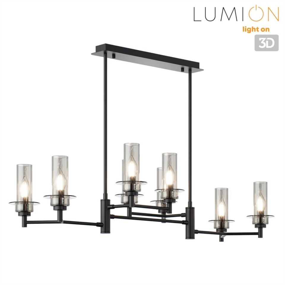 Фото №8  Люстра LUMION 6555/8C CLASSI LN25 000 черный/дымчатый/металл/стекло Люстра потолочная E14 8*40W 220V MADONNA