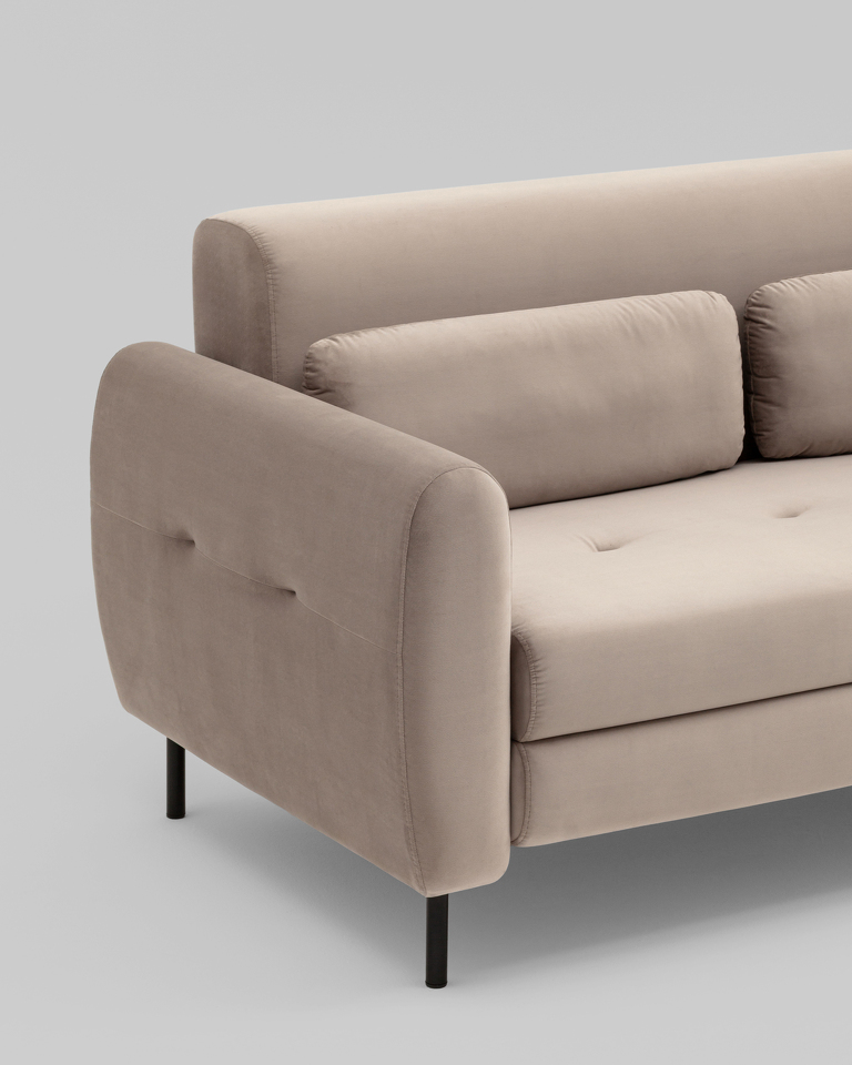Фото №7  Диван Диван-кровать прямой Барнаби велюр серый