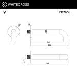 Превью фото №3  Излив настенный 210 мм WHITECROSS Y1200GL (золото)